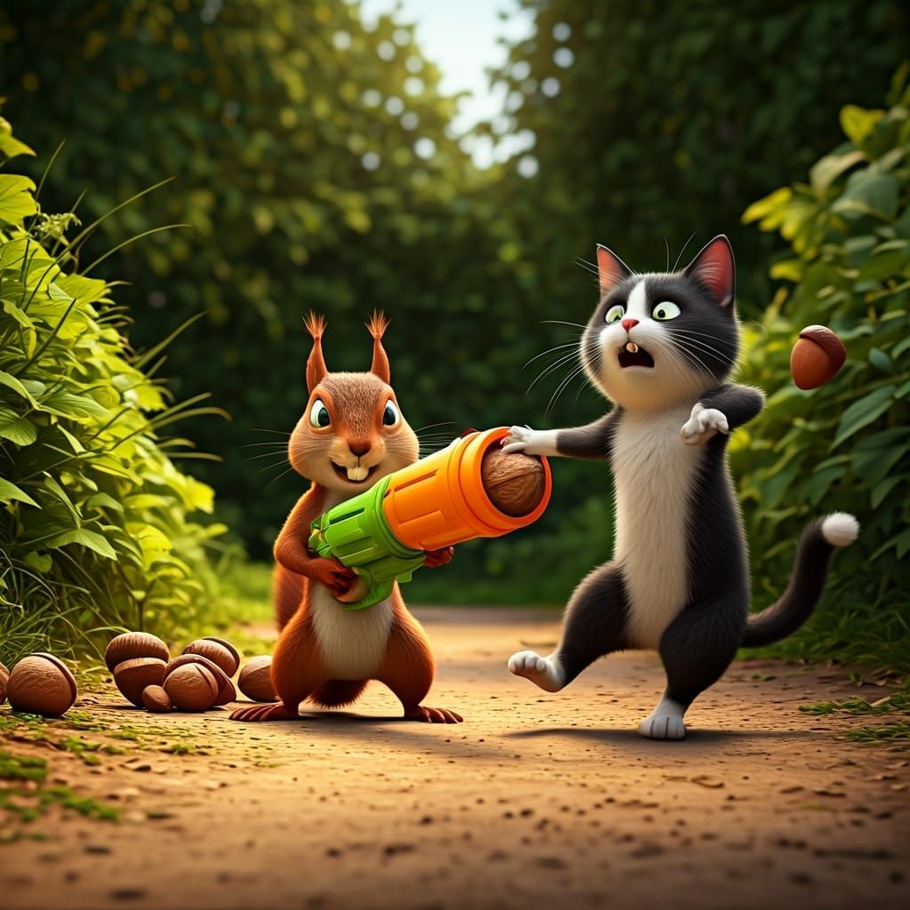 Squirrel Menace: Cartoon Chase in 3D CGI