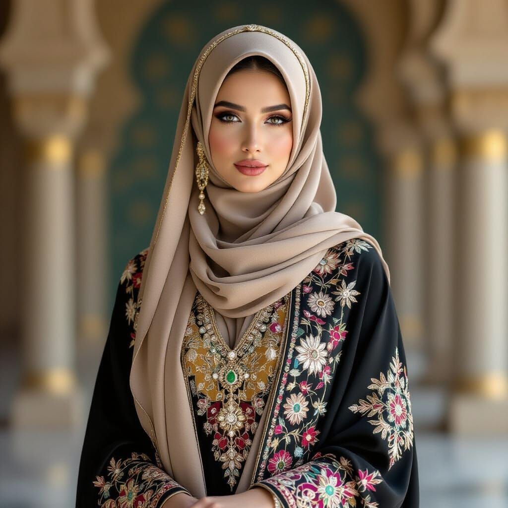 Luxurious Abaya: Modern Fashion in Jewel Tones