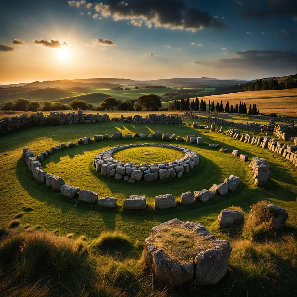 Surreal Ancient Stone Circle Melts in a Dreamlike Landscape