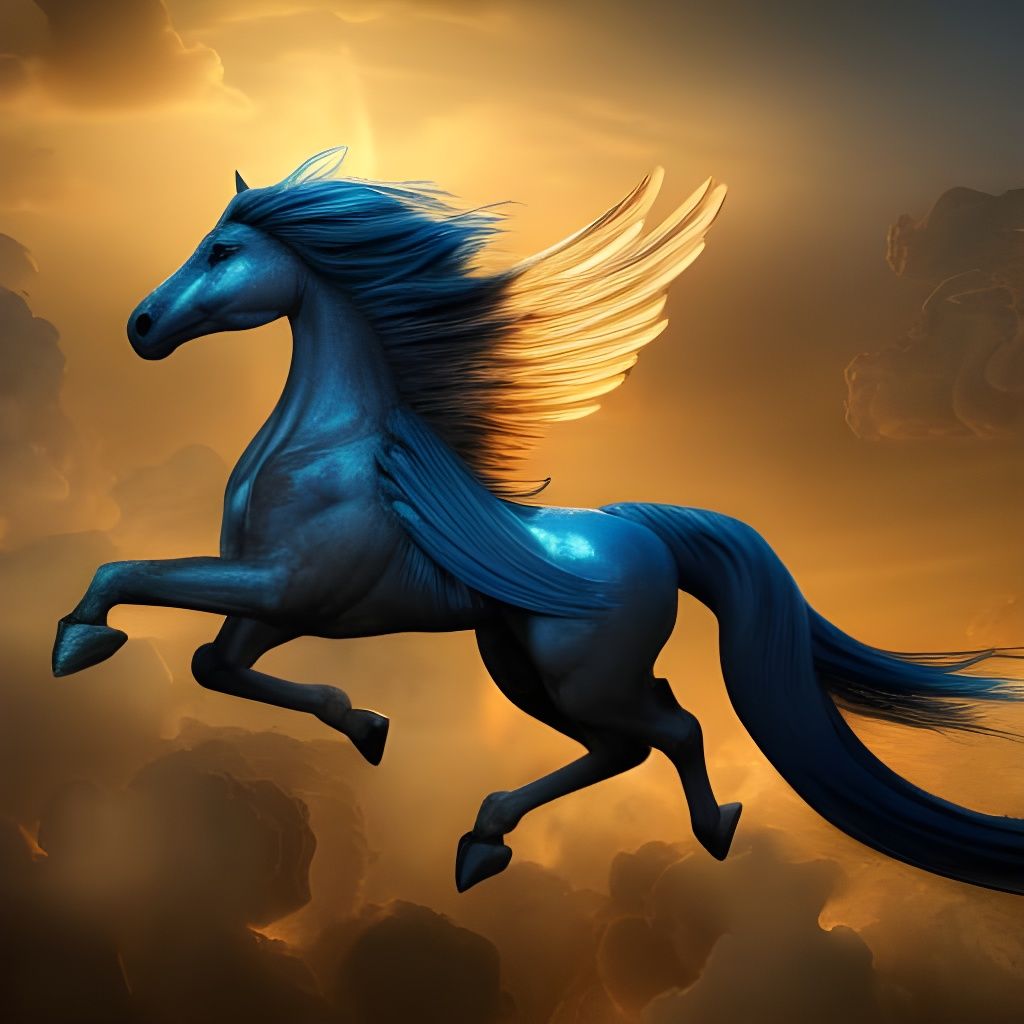 Pegasus Ascending to Heaven: Detailed Matte Painting