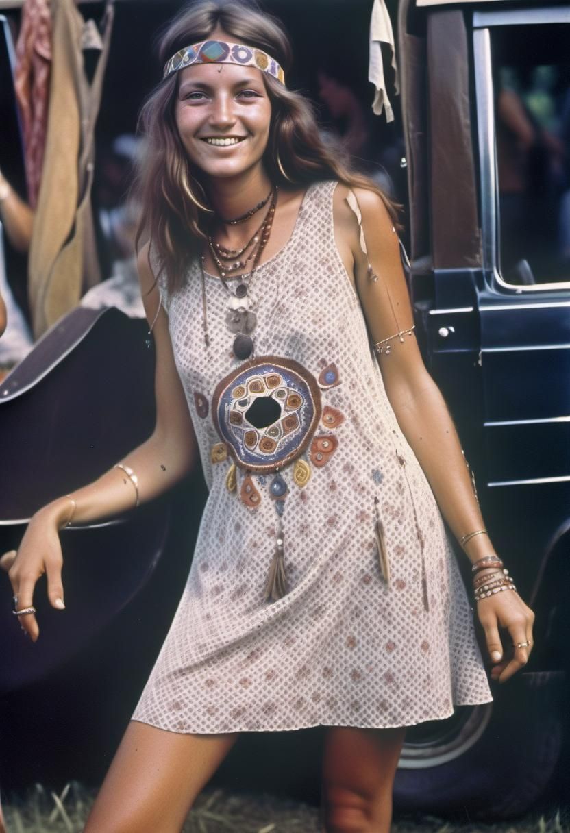 Young Woman at Woodstock Festival, 1969