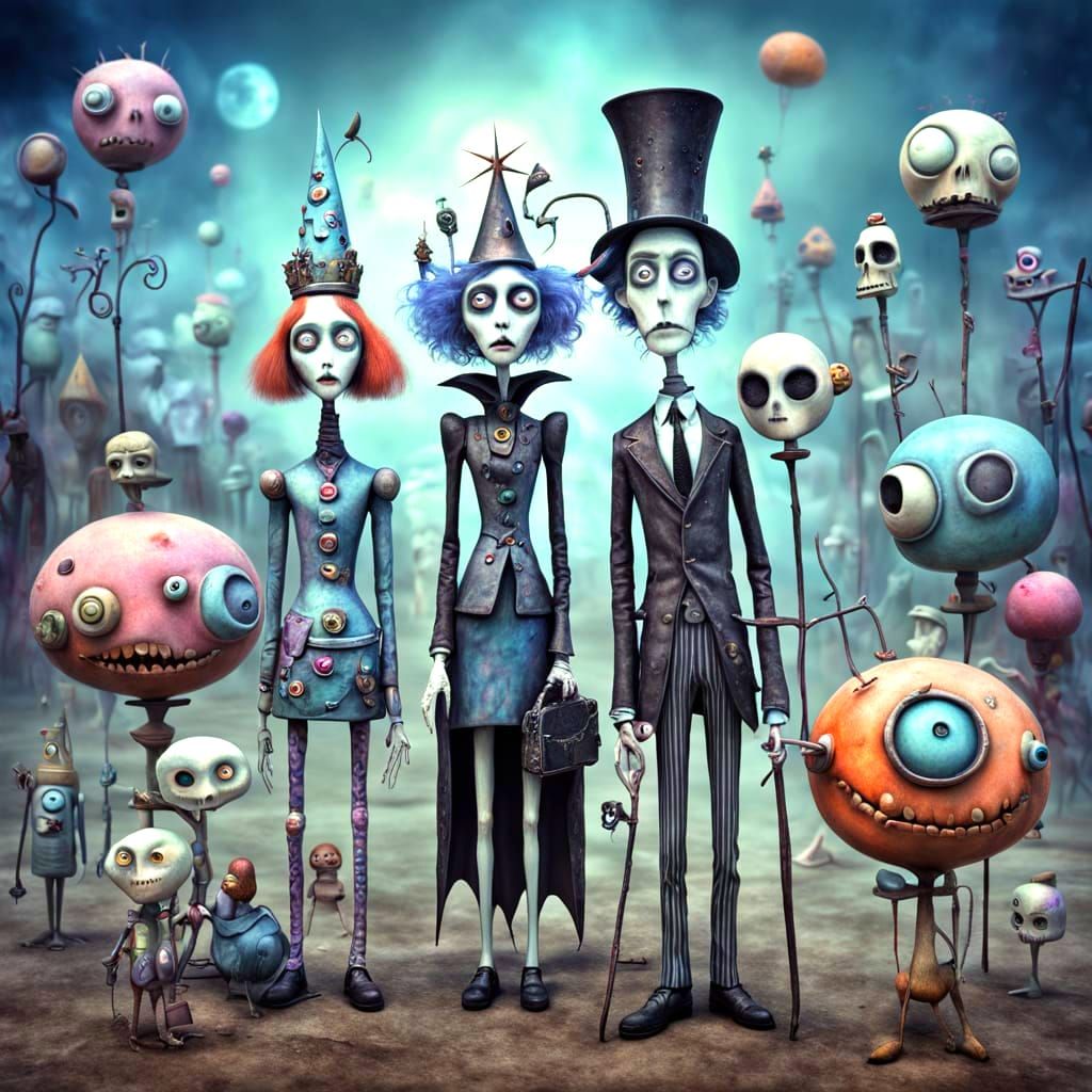 Cosmos Gothic Figures in Dadaism Style