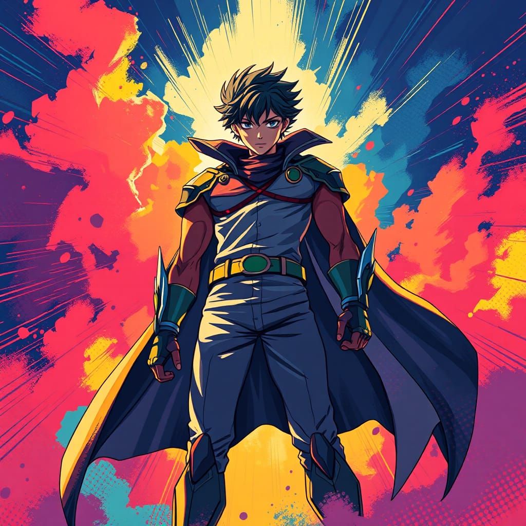 Heroic Figure in Studio Trigger Anime Style