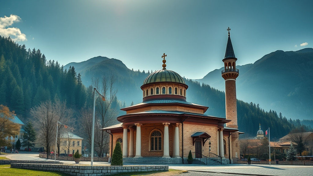 Vaishno Devi Temple in Mountain Landscape