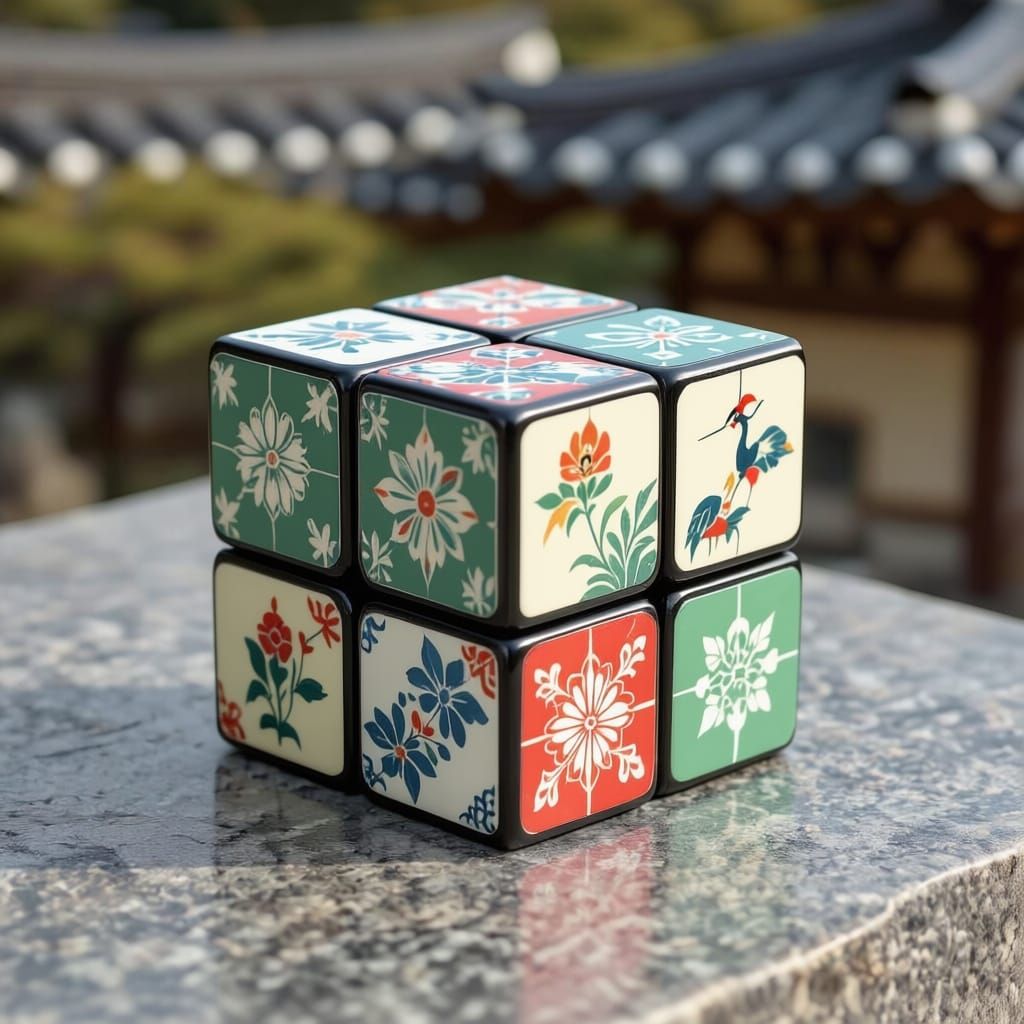 Photo-Realistic Rubik's Cube with Korean Artistry