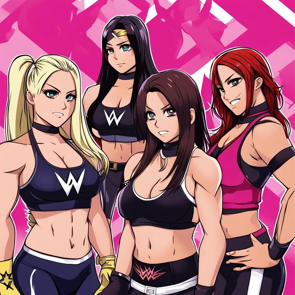 Anime Style Girls WWE Wrestling Match
