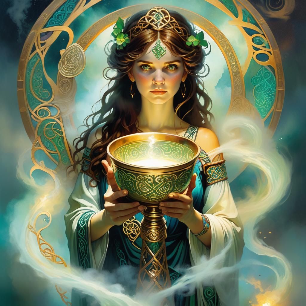 Ogma with Chalice in Celtic Mythology Art
