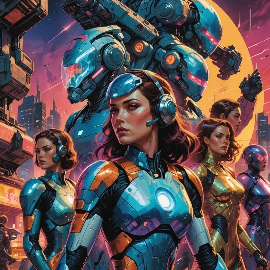 Retro Sci-Fi Cityscape in Comic Book Art