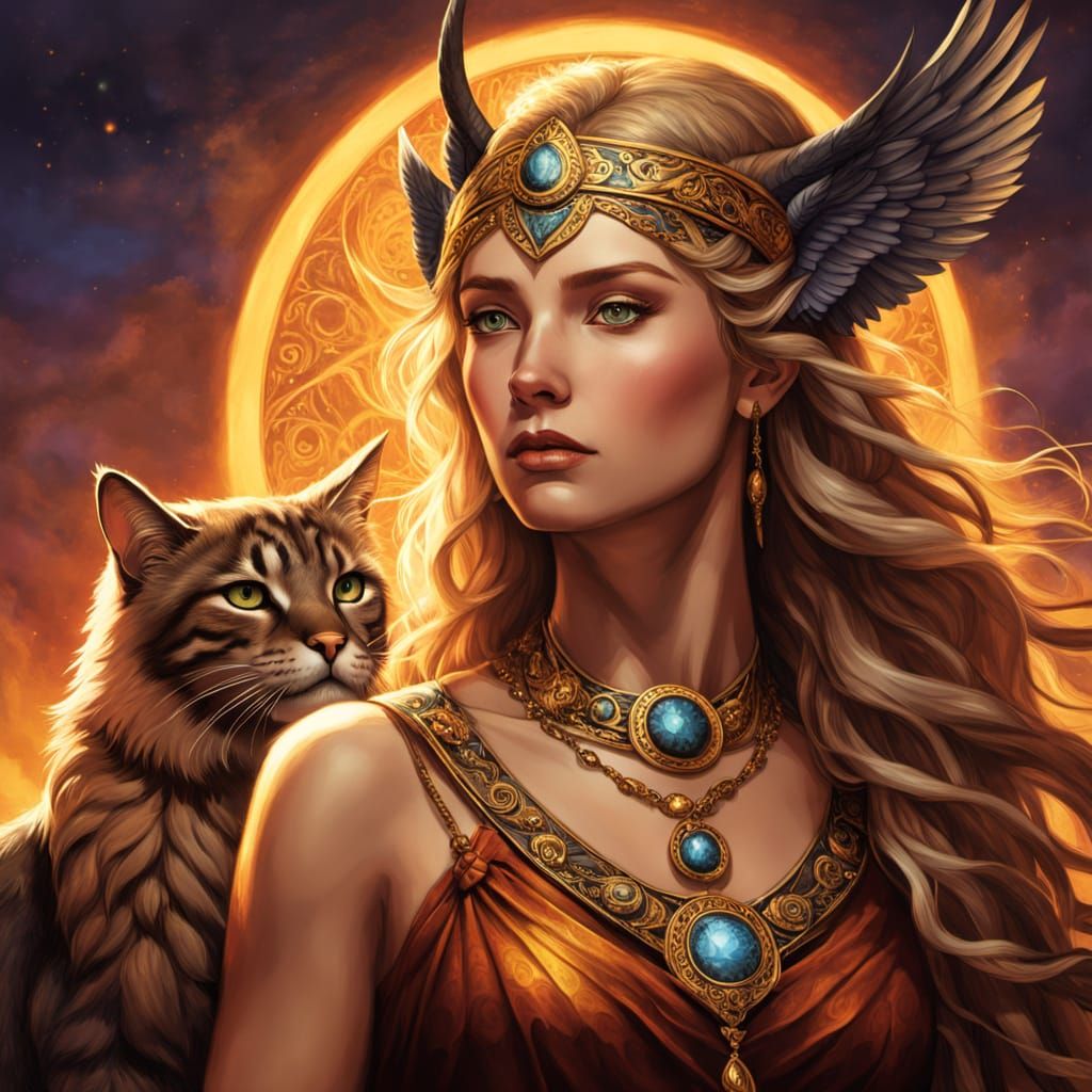 Freyja: Norse Goddess of Magic in Digital Art