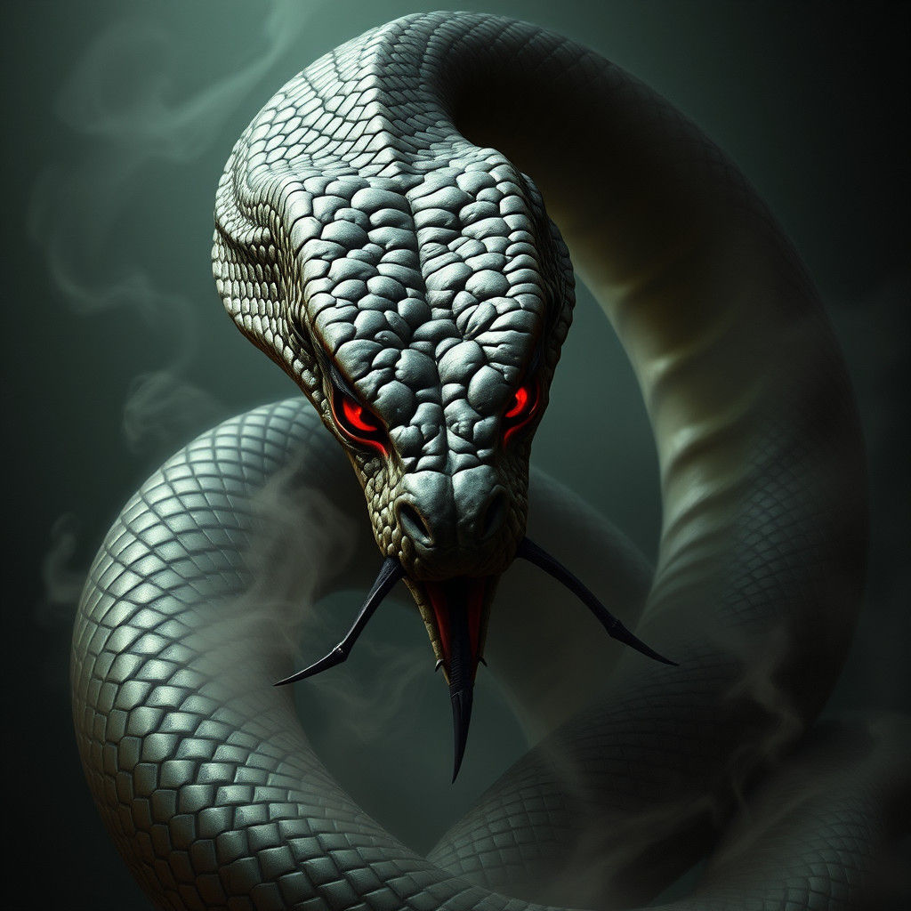 Gothic Serpent with Piercing Crimson Eyes