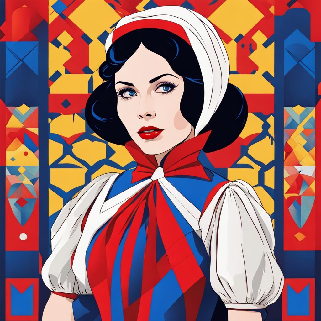 Snow White in 13th Century German Dress as Pop Art