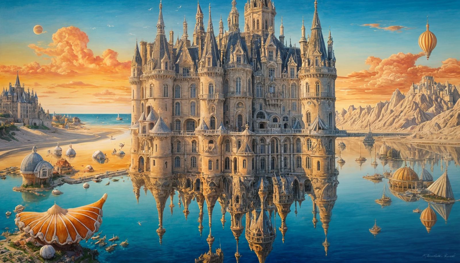 Surreal Seashell Castle Inspired by Salvador Dali