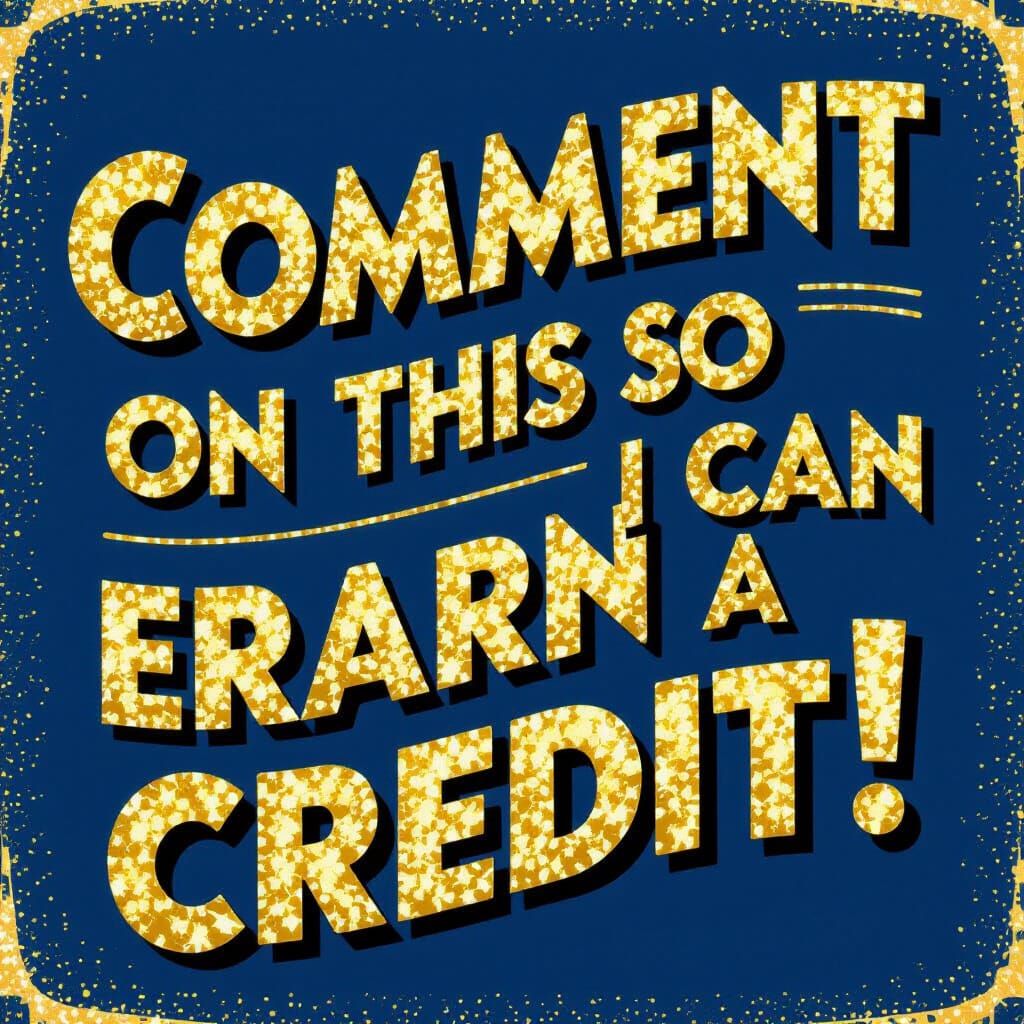 Vintage Blue Poster with Golden Glitter and Retro Text