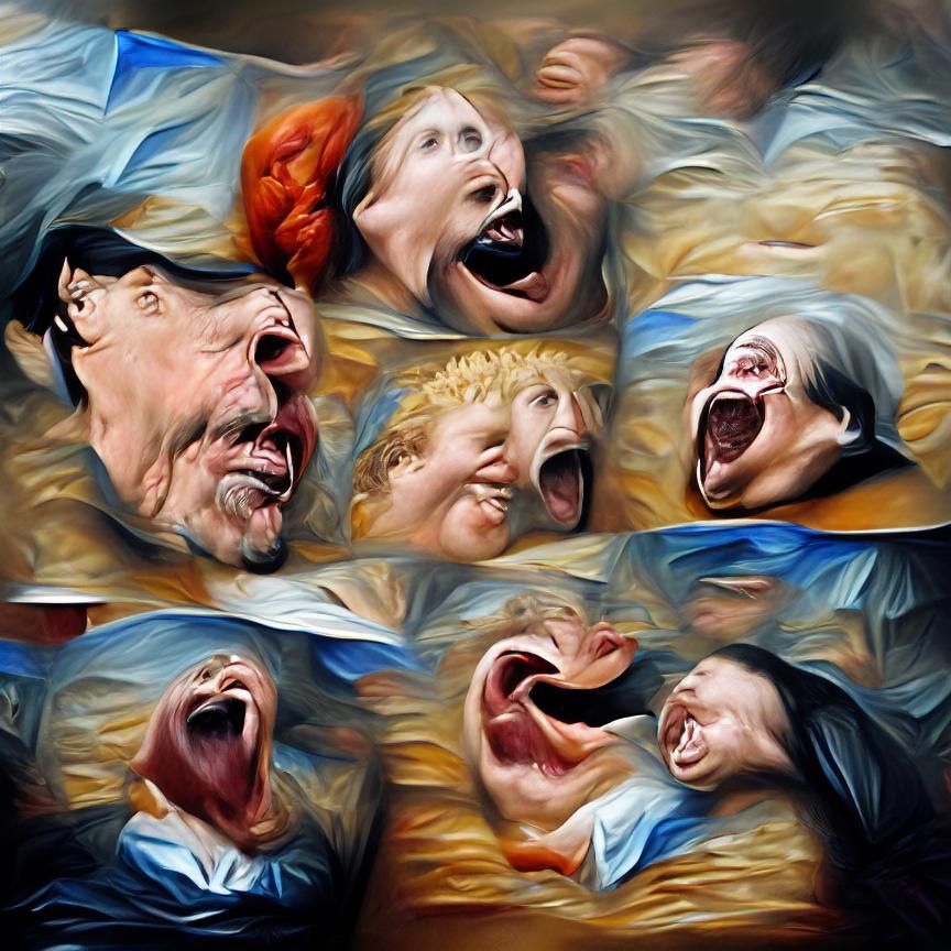 Screaming Faces in Renaissance Hyperrealism