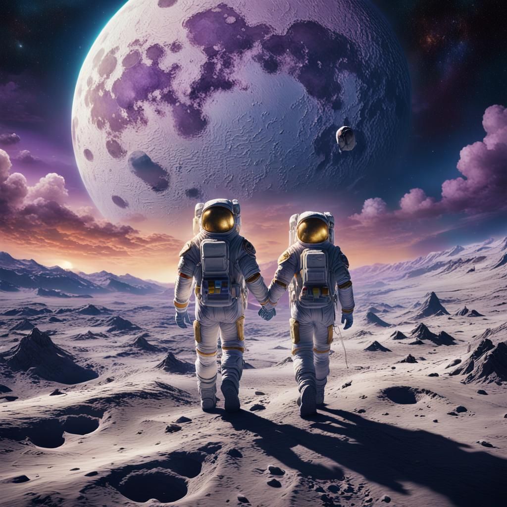 Couple Moonwalk in Romantic Fantasy Concept Art