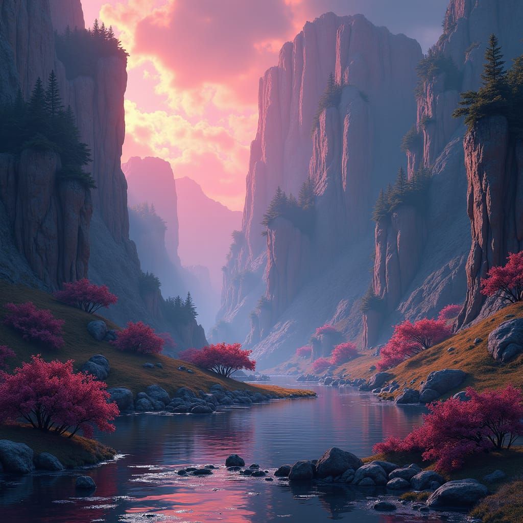 Surreal Dreamlike Realm in Hyper-Detailed Matte Painting