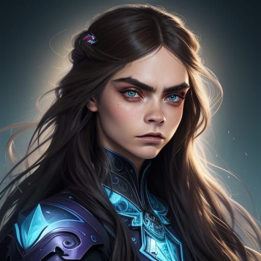 Elegant Portrait of a Young Woman, Digital Art