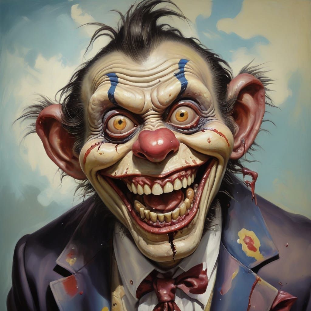 Surrealist Masterpiece of a Grinning 1930's Movie Star