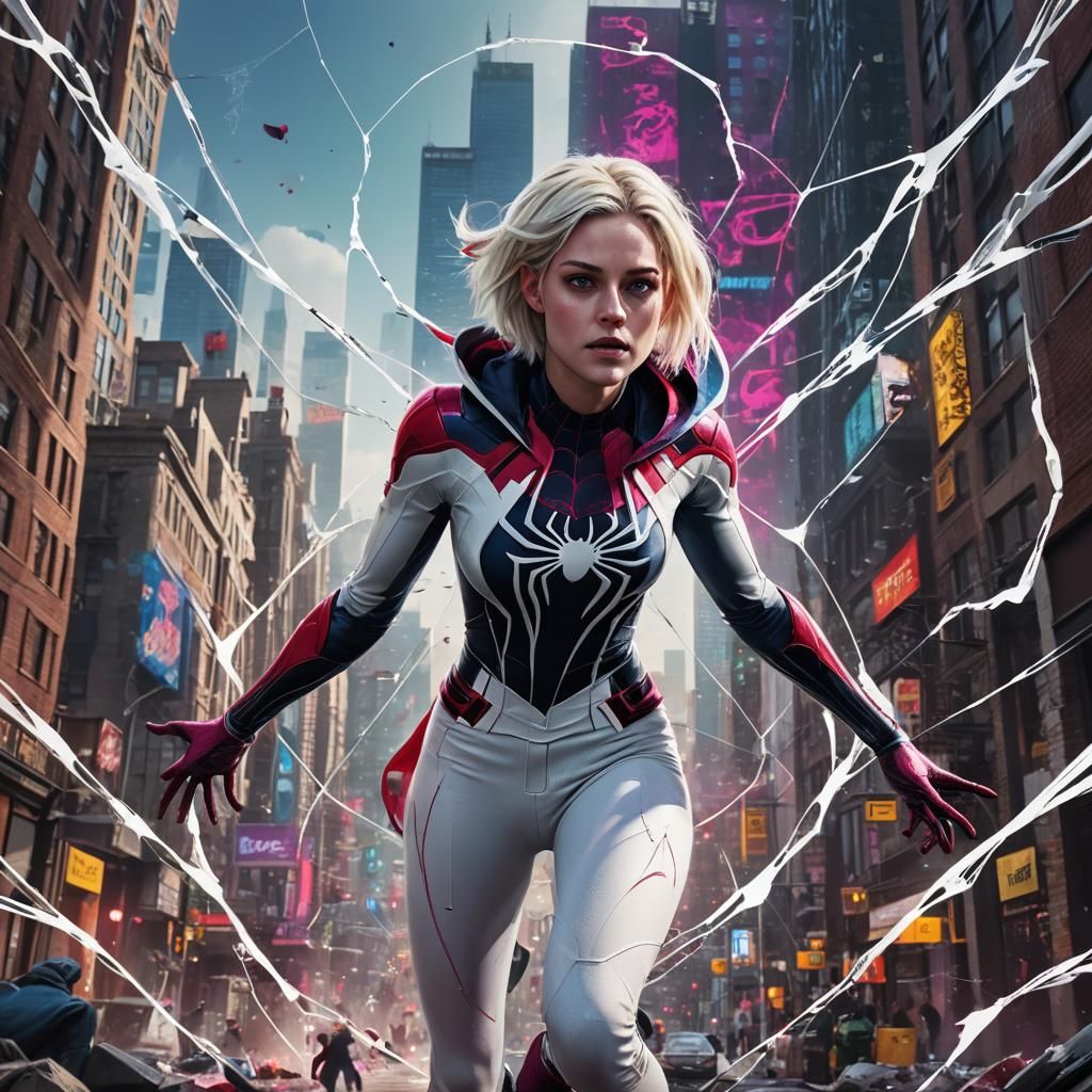 Kristen Stewart as Spider Gwen: Detailed Fan Art