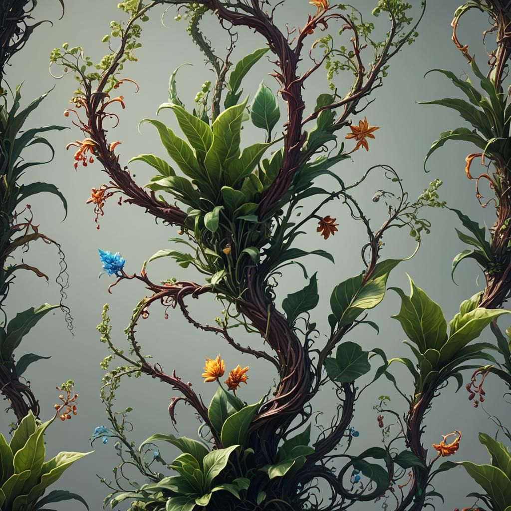 Fantastical Dancing Plant in Detailed Matte Painting