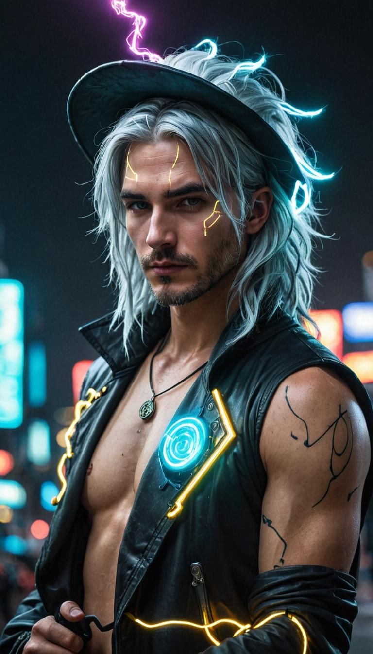 Cyberpunk Wizard Hunk