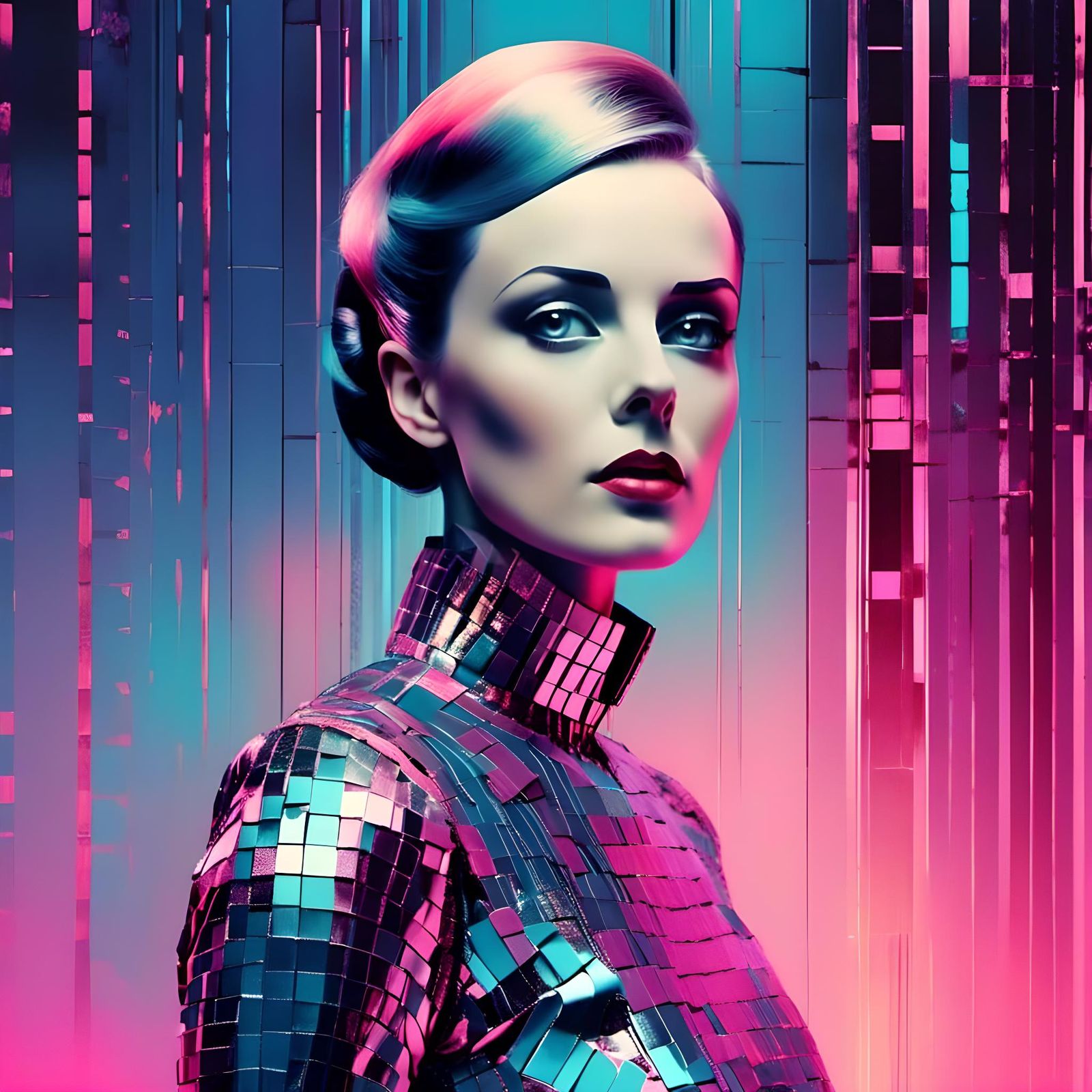 Art Deco Portrait of Metropolis Maschinenmensch