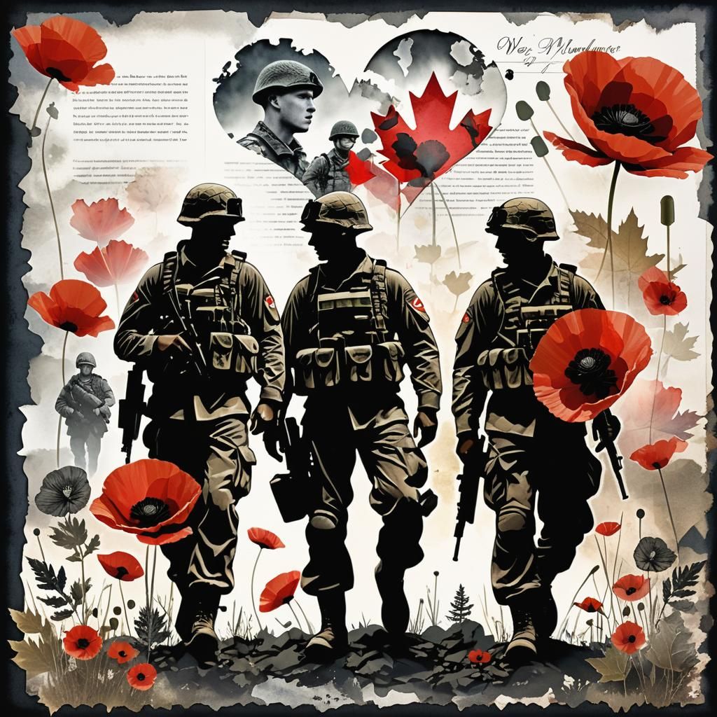 Remembrance Day Scrapbook Page in Cameron Gray Style
