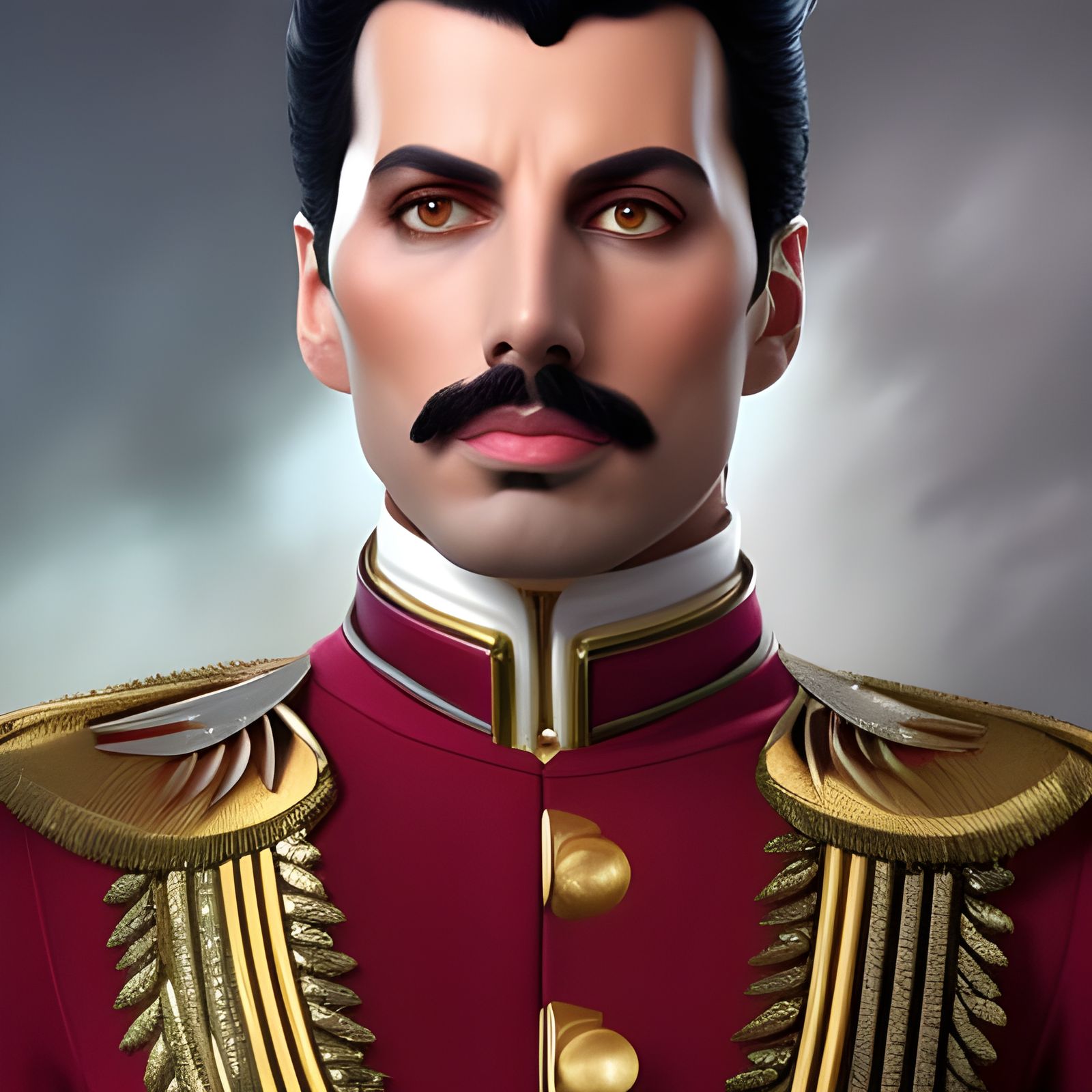 Freddie Mercury Portrait in Detailed Classical Style