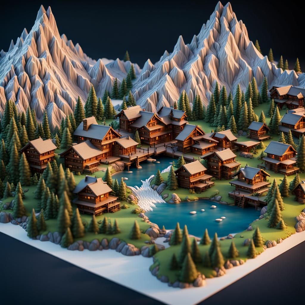 Scenic Mountain Cottages and Waterfalls in 8K