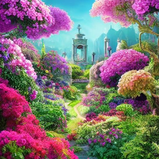 Synthwave Flower Garden in 2099