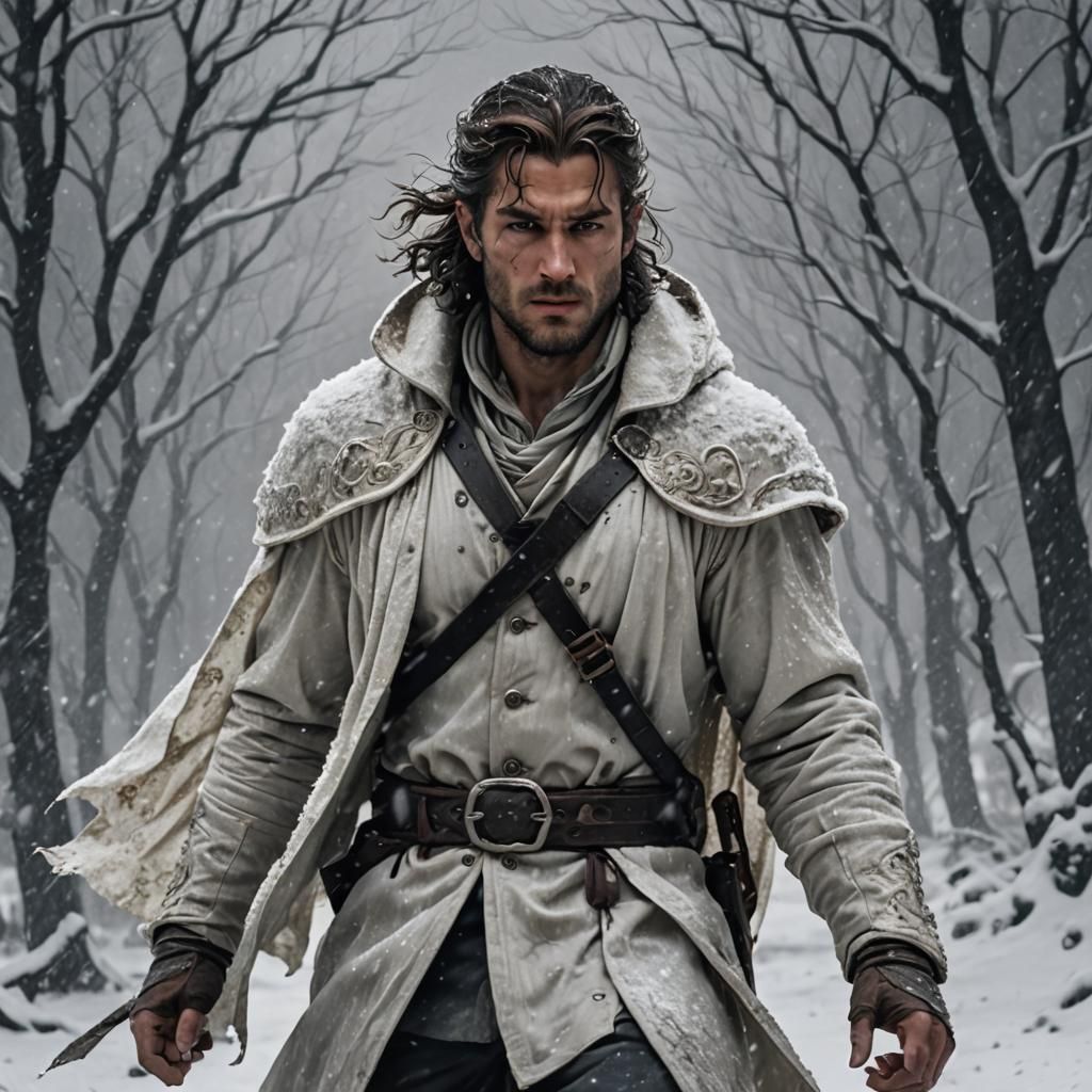 Fantasy Male Surviving a Snow Storm