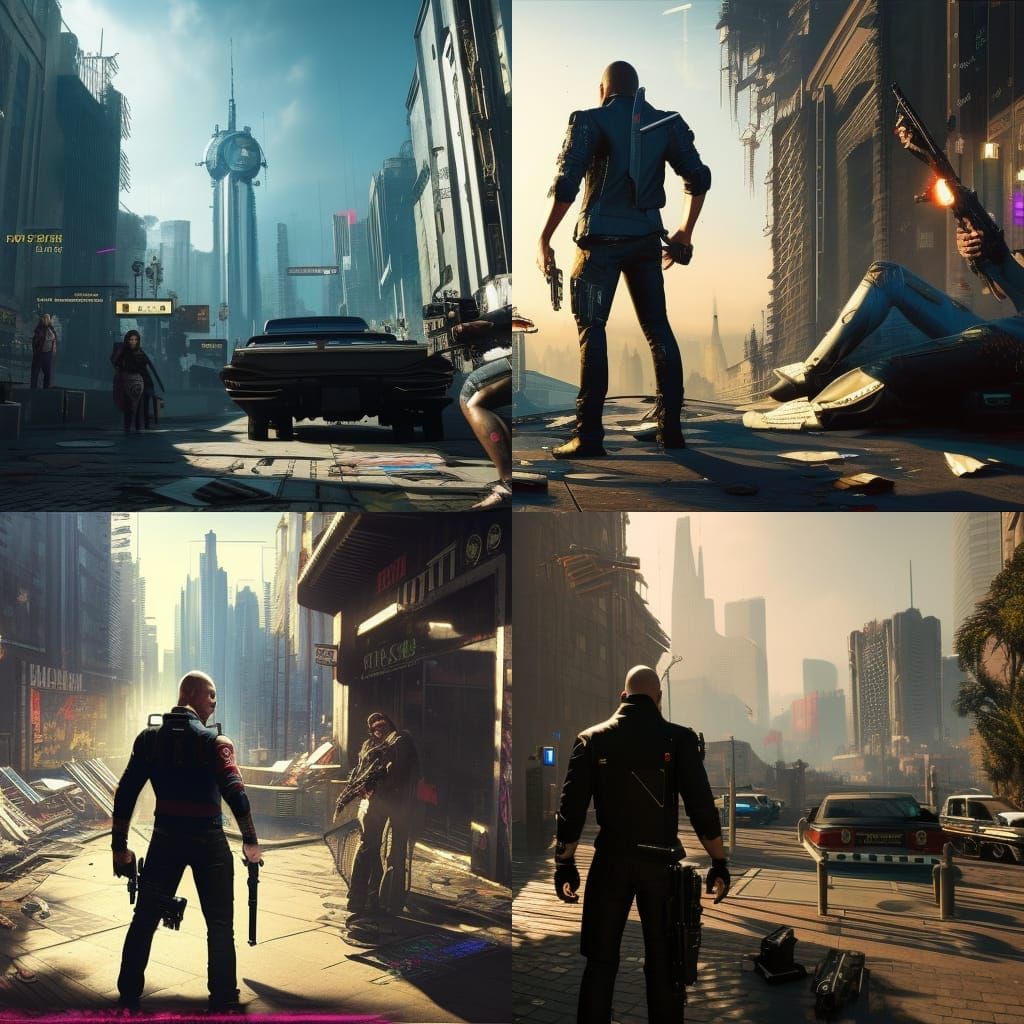 Cyberpunk Cityscape with Volumetric Lighting