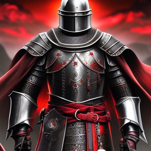 Crusader in Photorealistic Dark Fantasy Style