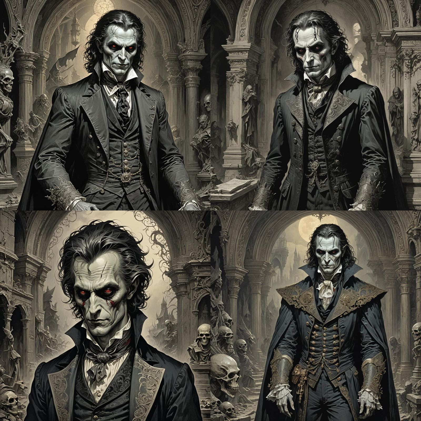 Charming Vampire in Horror Style of Doré and Rutkowski