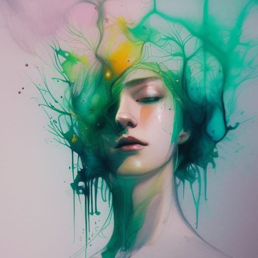 Green Ranger in Splash Art Style with Autumn Lights