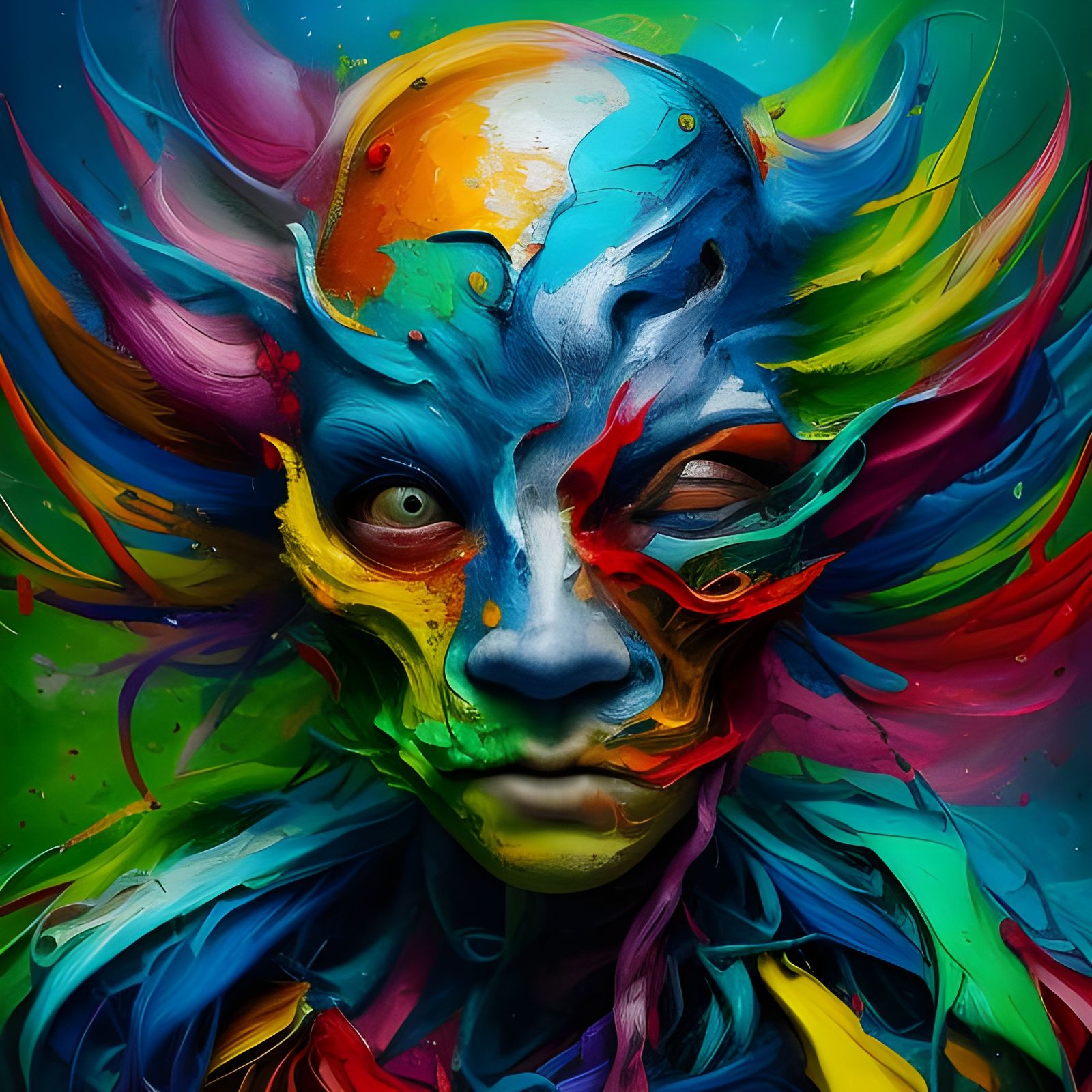 Chaotic Fusion: An Abstract Explosion of Color