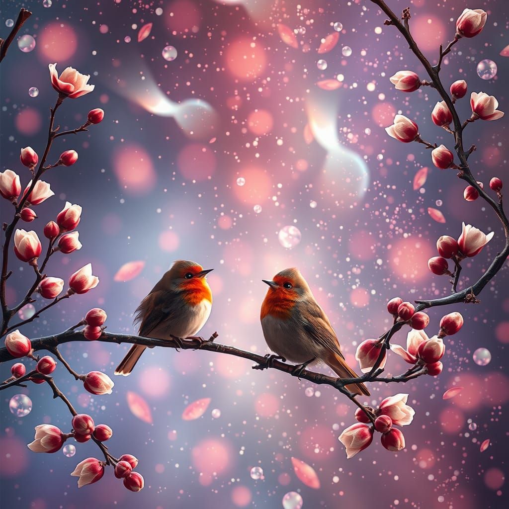 Holographic Children in Winter Landscape by Amaringo