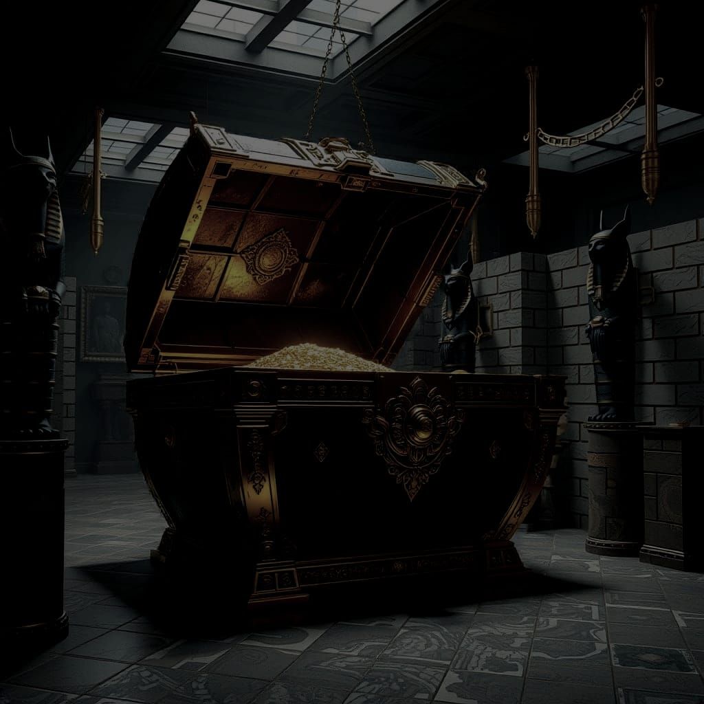 Mysterious Object in Dark Museum Room