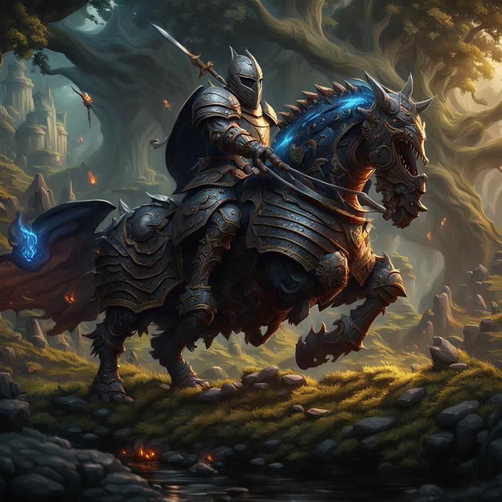 Fantastical Vore Knight in Detailed Matte Painting