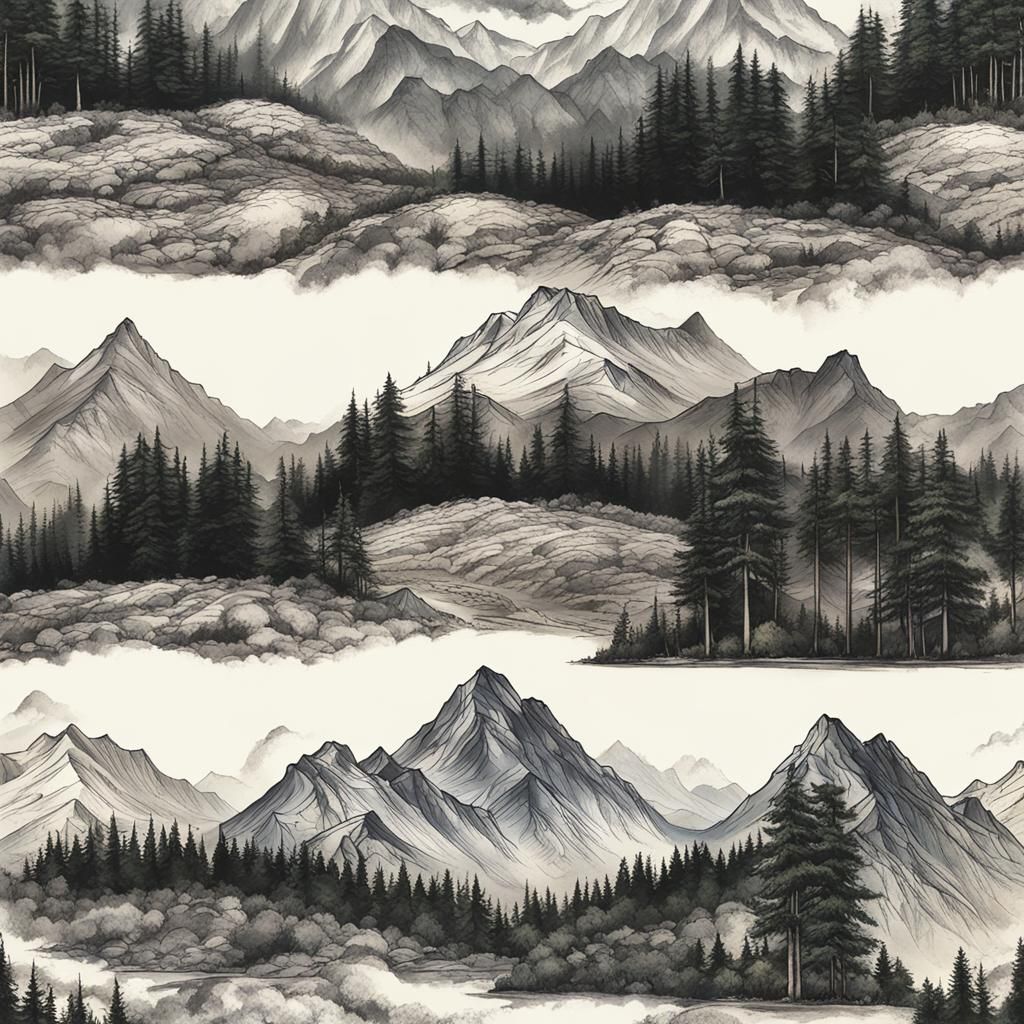 Majestic Mountain Landscape with Verdant Trees