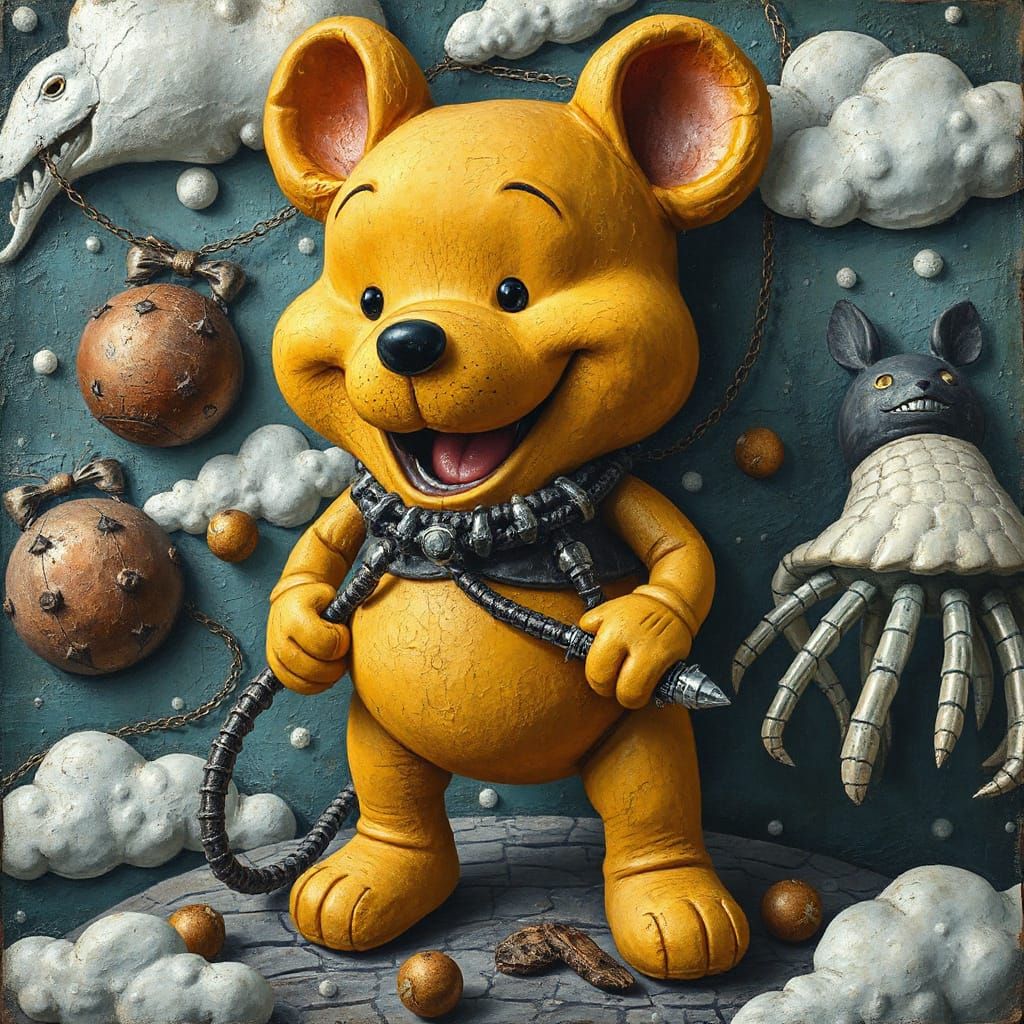 Surreal Hybrid Creature in Impasto Style