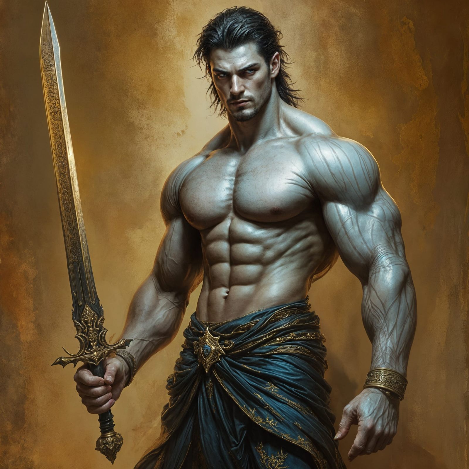 Aristocratic Warrior in Gritty Grunge Style