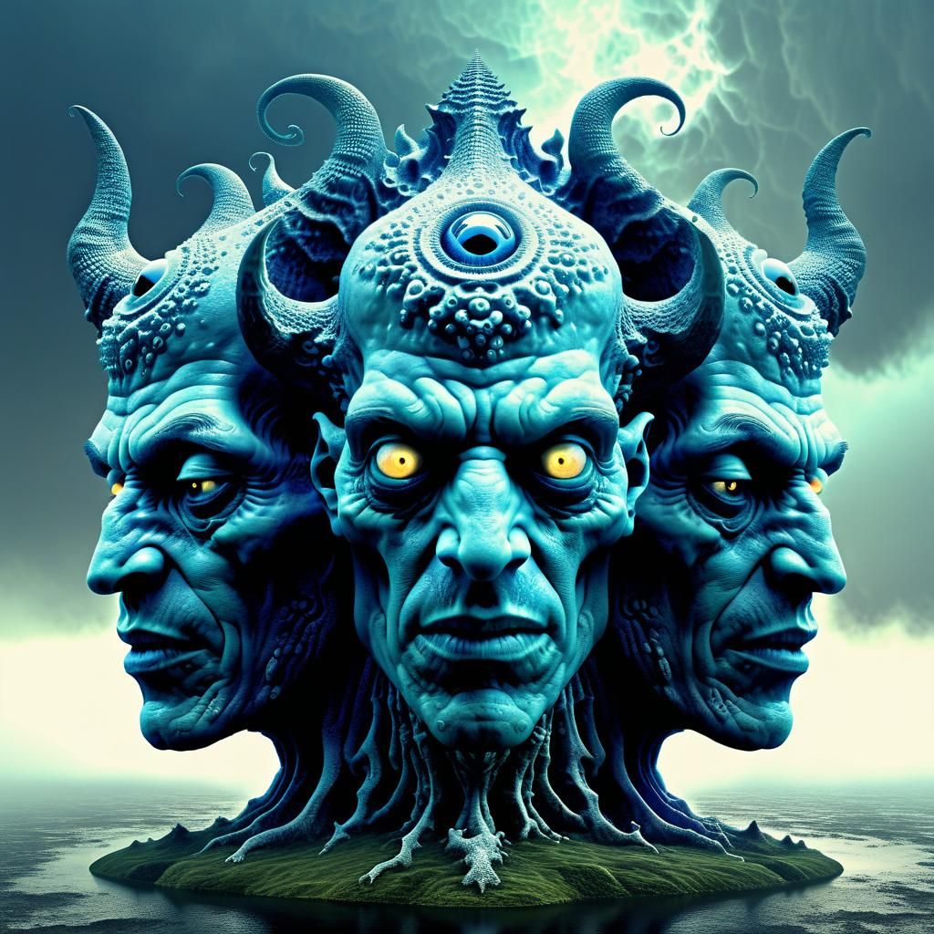 Mandelbulb Demon Freak with Two Heads