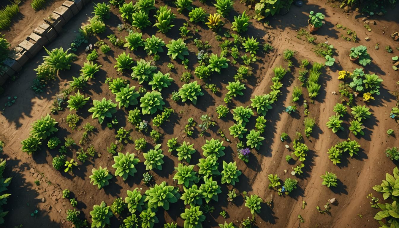 Plants Thrive with Natural Fertilizer: 3D Game Graphics