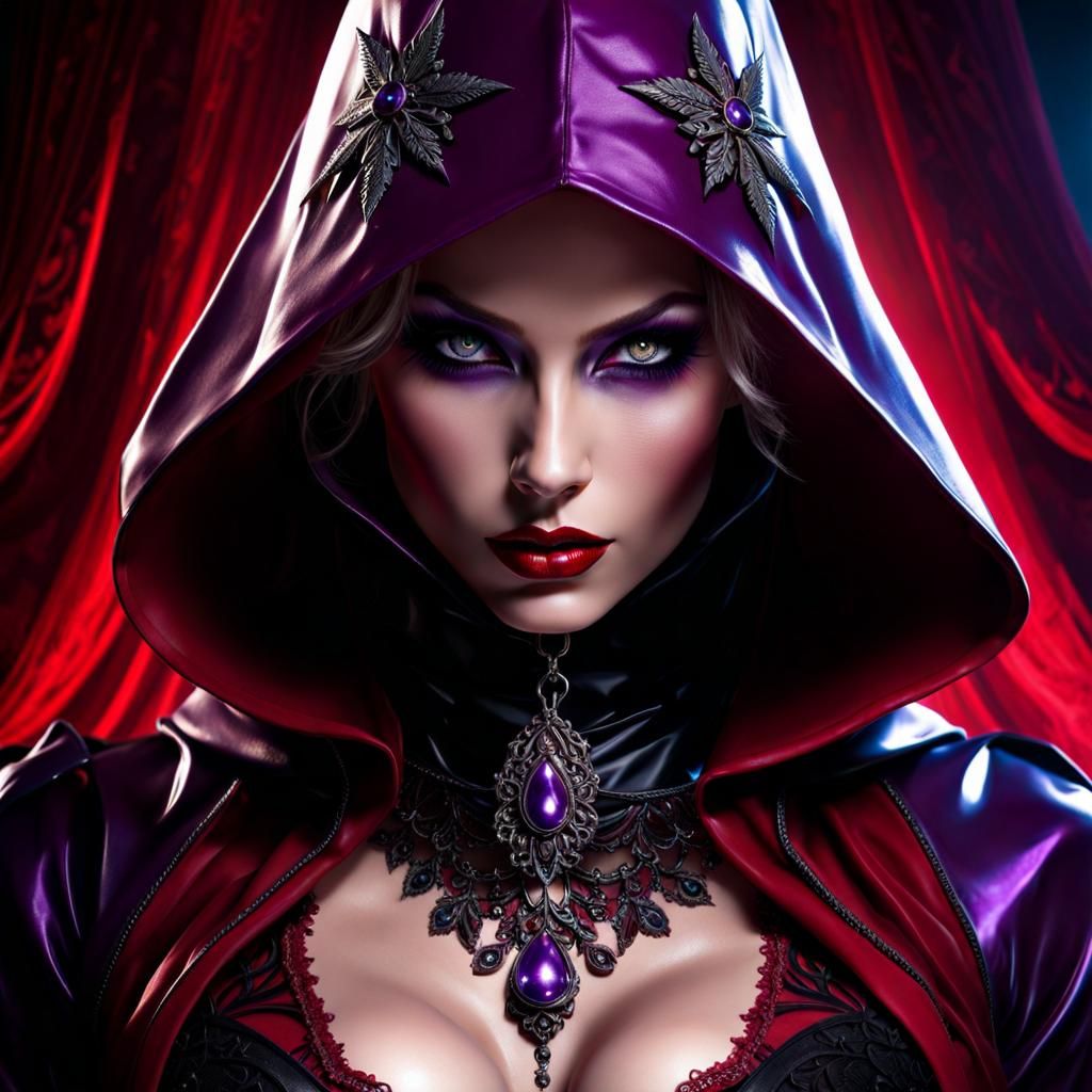 Gothic Mistress in Latex and Lace: Splash Art