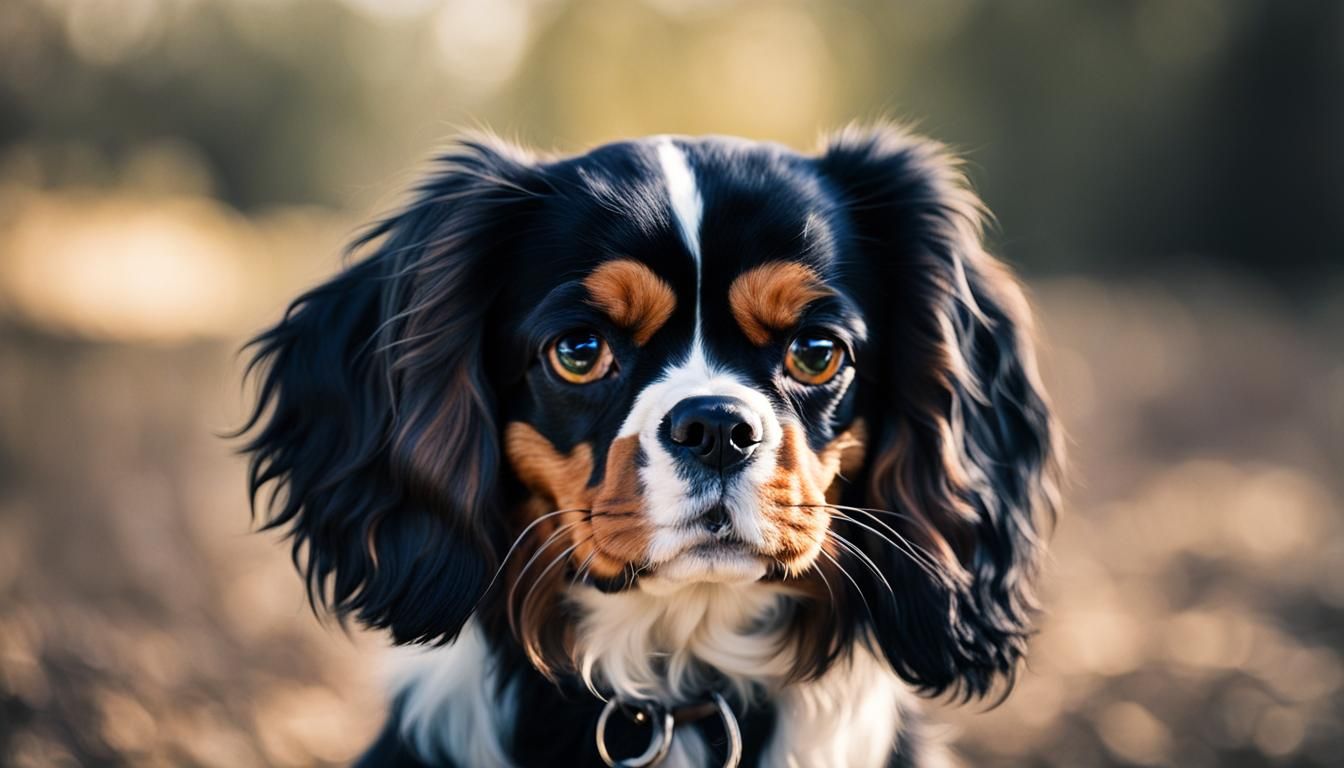 Elegant Black and Tan Cavalier Dog Portrait