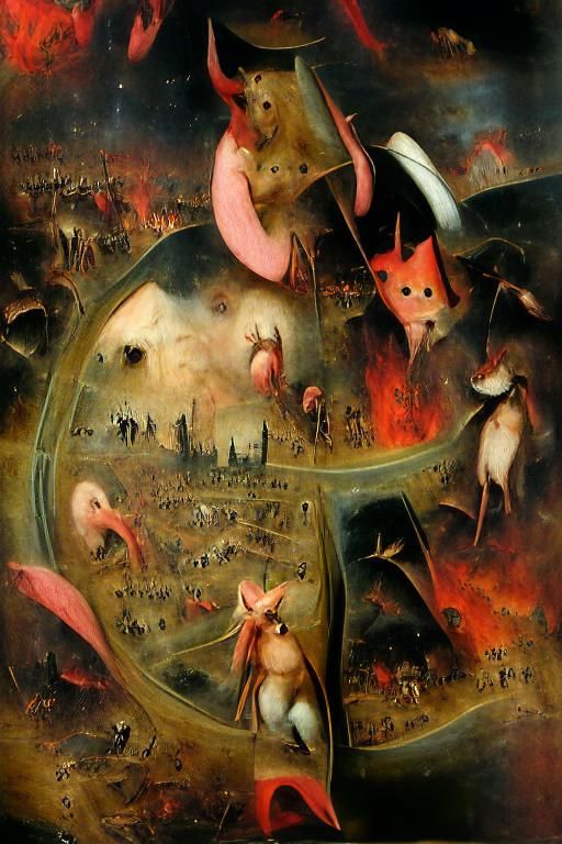 Infernal City Inspired by Hieronymus Bosch