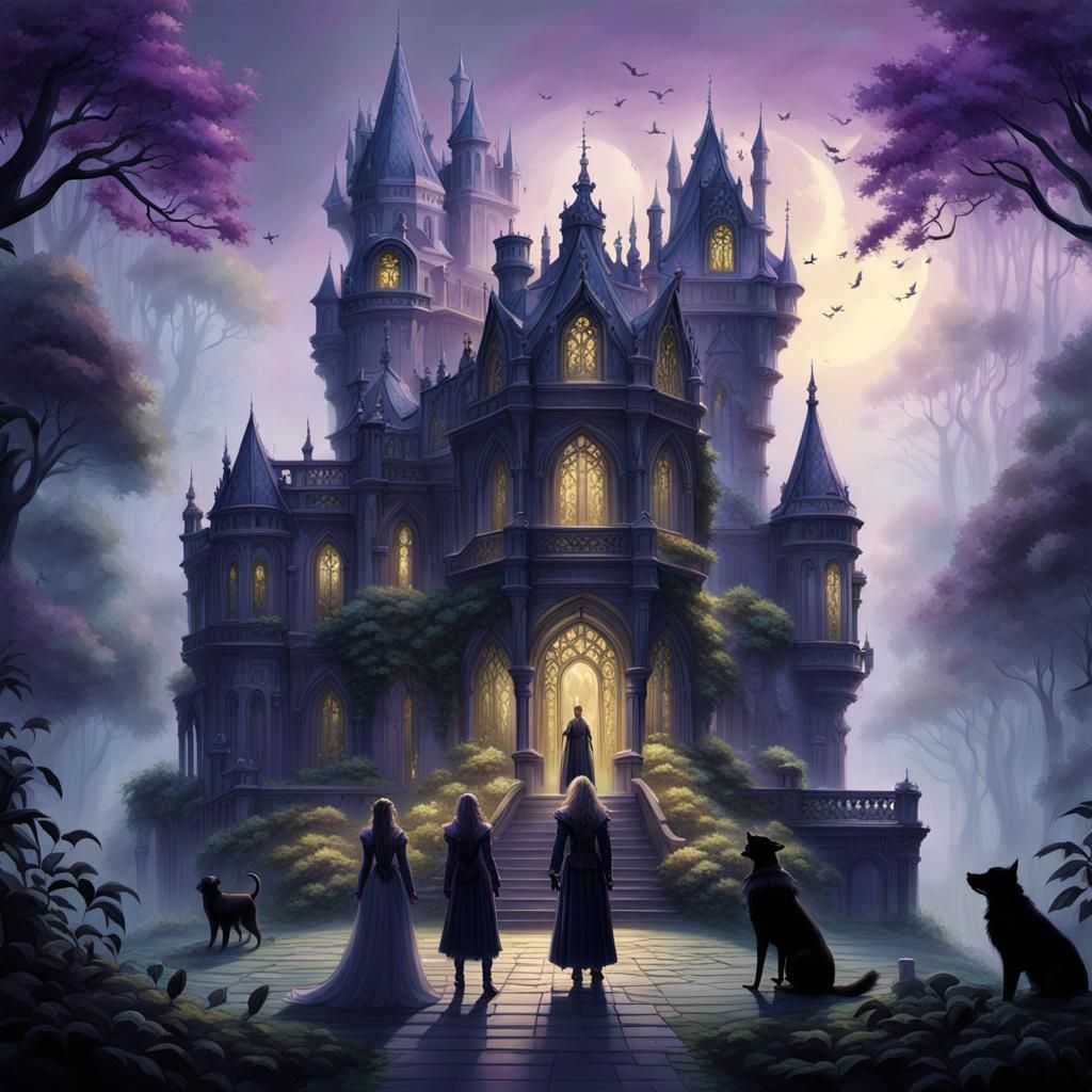 Gothic Goddesses in Dark Fantasy Forest