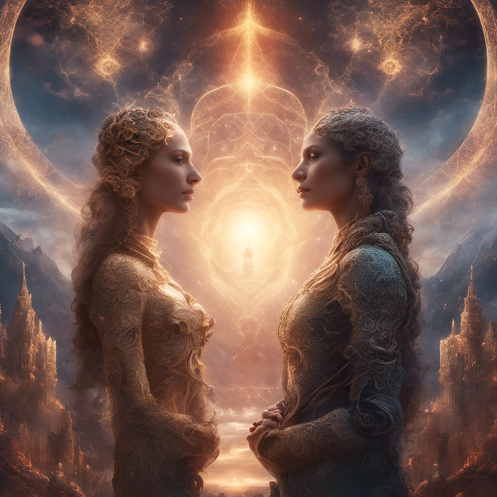 Intertwined Divine Feminine and Masculine Energies