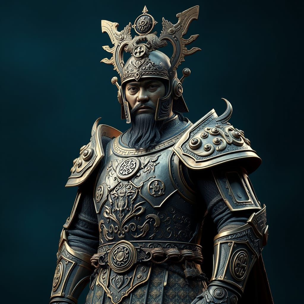 Regal Bronze Emperor in Warrior Armor